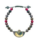 دستبند سنگ عقیق سبز طاووس