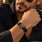 دستبند چرم مردانه مهر - تصویر 4