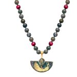 گردنبند طاووس عقیق سبز