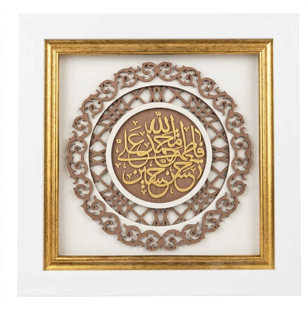 تابلو پنج تن تابلو دیواری مذهبی ورق طلا طرح پنج تن آل عبا برند دانژه